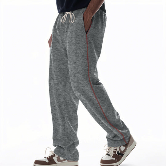 Herren bequeme Jogginghose mit Reißverschluss und seitlichen Taschen R&B