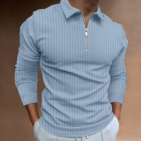 Herren modischer Poloshirt mit Reißverschluss R&B
