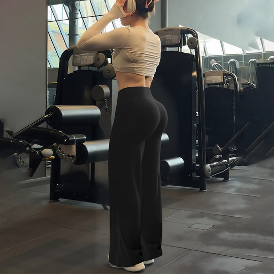 Damen Sportleggings mit hohem Bund und atmungsaktivem Material R&B