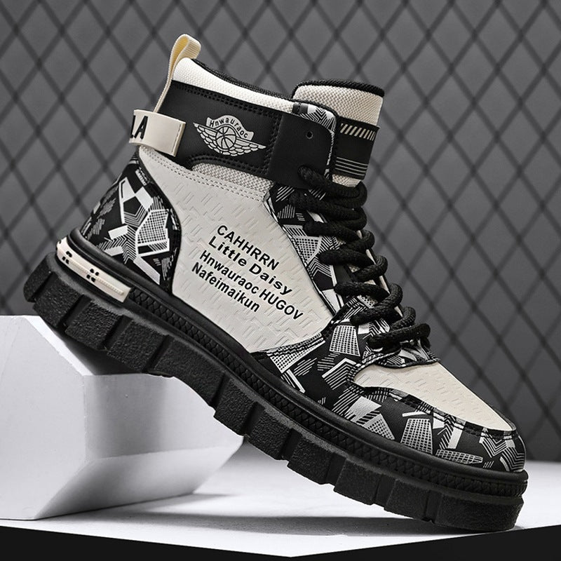 Damen Hochwertige Sneaker mit geometrischem Muster und strapazierfähiger Sohle R&B
