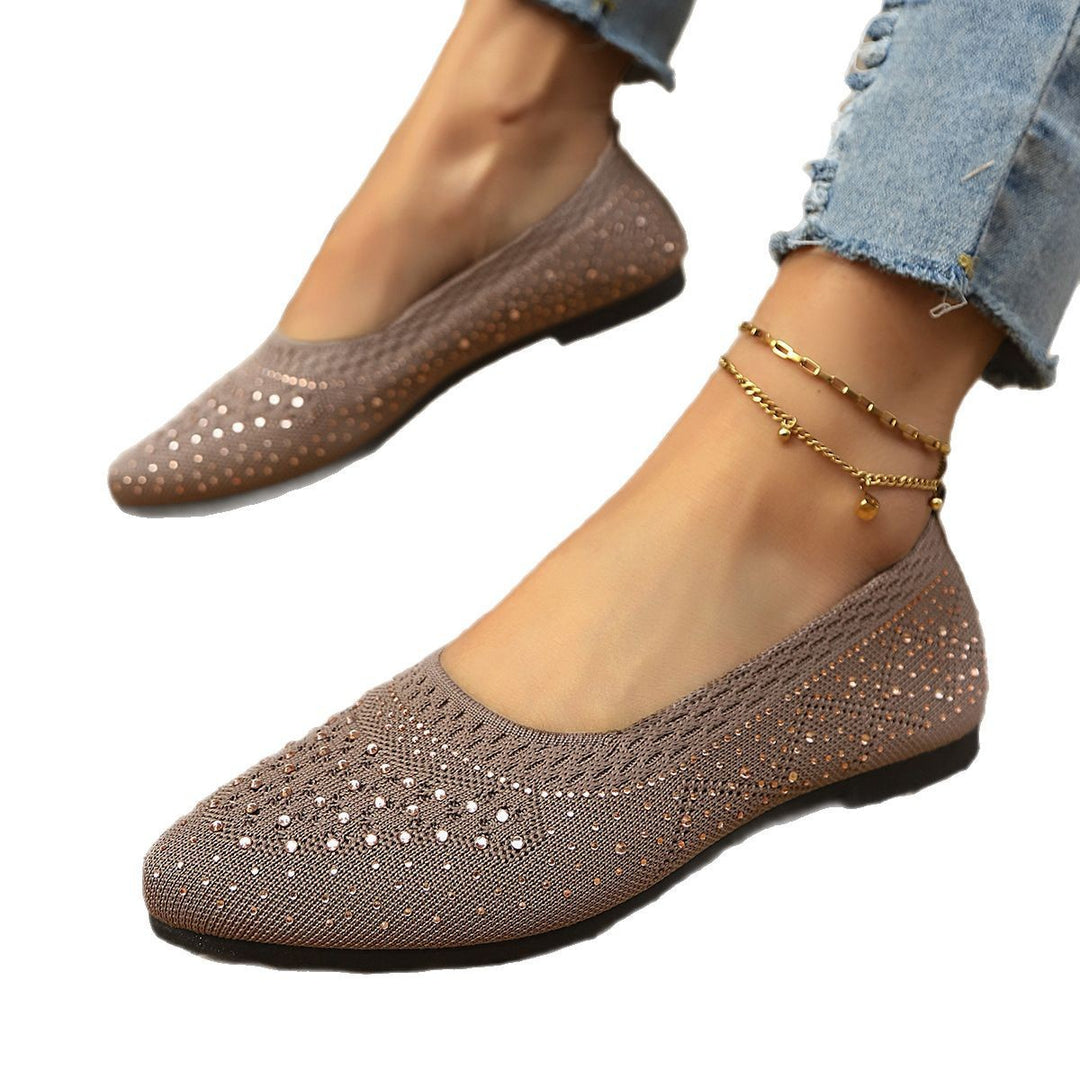Damen Glitzernde Ballerinas mit atmungsaktivem Obermaterial und komfortablem Fußbett R&B