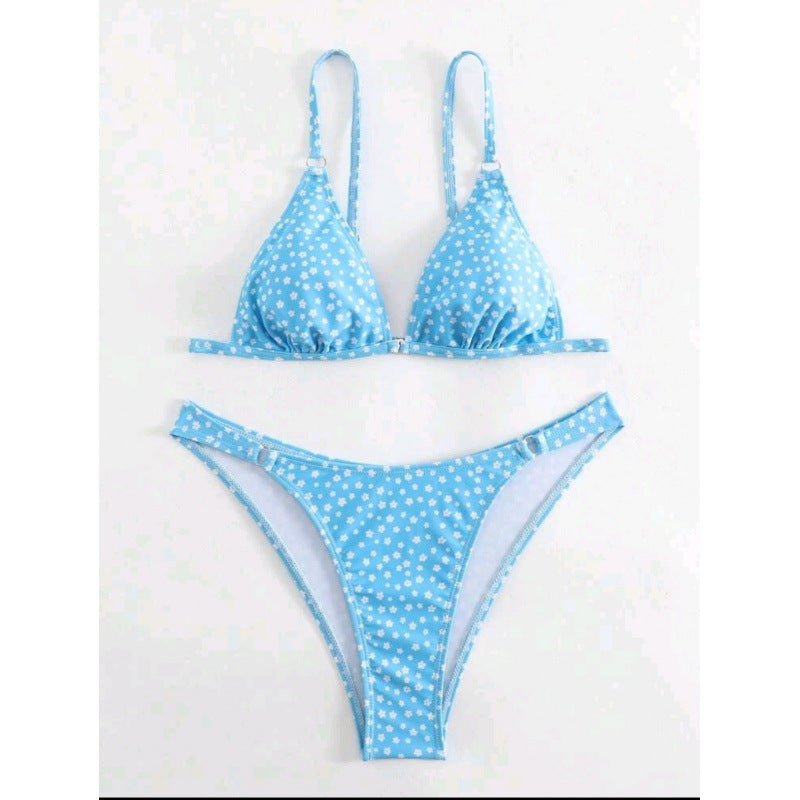 Damen Triangel-Bikini mit verspieltem Muster R&B