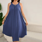 Damen lässiges A-Linien-Kleid mit großzügigem Schnitt und atmungsaktivem Material R&B