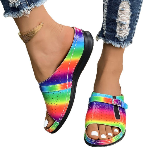Damen komfortable Riemensandalen mit atmungsaktiven Luftlöchern R&B