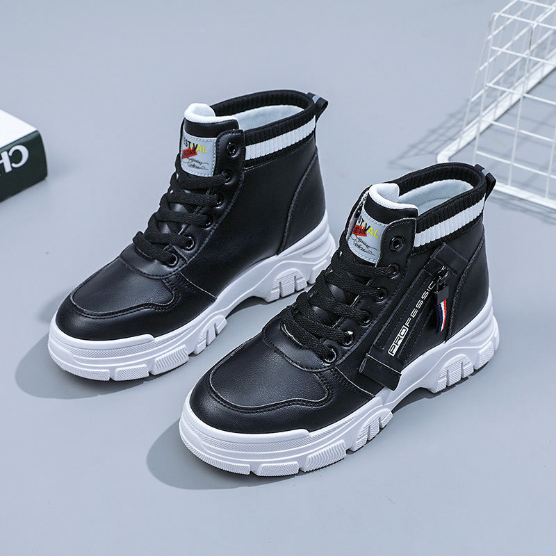 Damen Hohe Sneakers mit modischem Reißverschluss und atmungsaktivem Innenfutter R&B