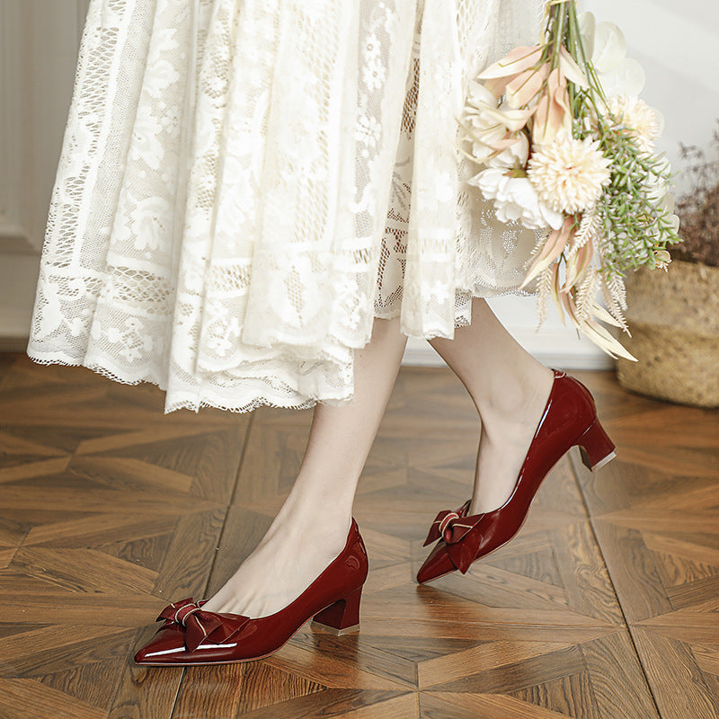 Damen Pumps mit eleganter Schleifenapplikation