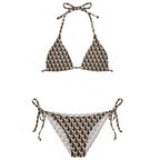 Damen Triangel-Bikini mit fantasievollem Muster und verstellbaren Trägern R&B