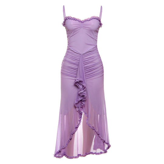 Damen Elegantes Wickelkleid mit Rüschendetails und figurbetontem Schnitt R&B