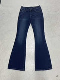 Damen Flared Jeans mit hohem Bund und klassischen Denim-Effekten R&B