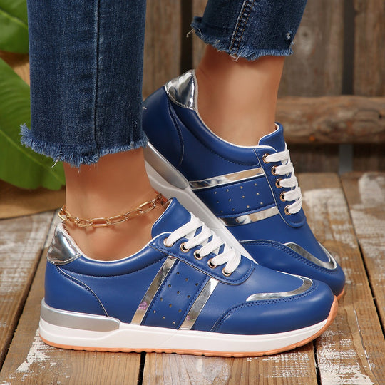 Damen modische Sneaker mit auffälligen metallischen Akzenten R&B