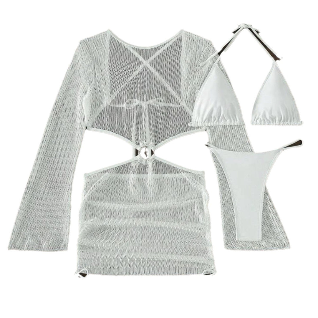 Damen Netzkleid mit offenem Schnitt und schickem Ring-Detail R&B