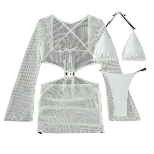 Damen Netzkleid mit offenem Schnitt und schickem Ring-Detail R&B