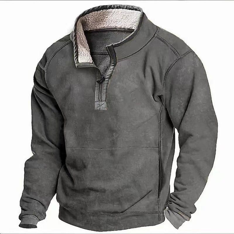 Herren Fleecesweater mit hochgeschlossenem Kragen und praktischem Reißverschluss R&B