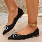 Damen Ballerinas mit funkelndem Schleifenakzent und elegantem Schnitt R&B