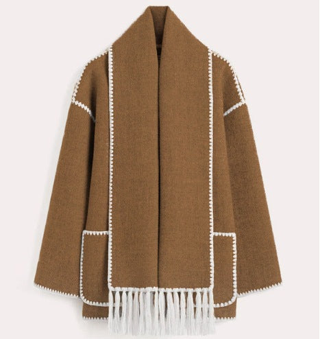 Damen Fransenjacke mit eleganter Saumverzierung R&B