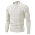Herren eleganter Strickpullover mit hochgeschlossenem Kragen und Zopfmuster R&B