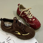 Damen Sportliche Wildledersneaker mit atmungsaktivem Mesh-Einsatz R&B