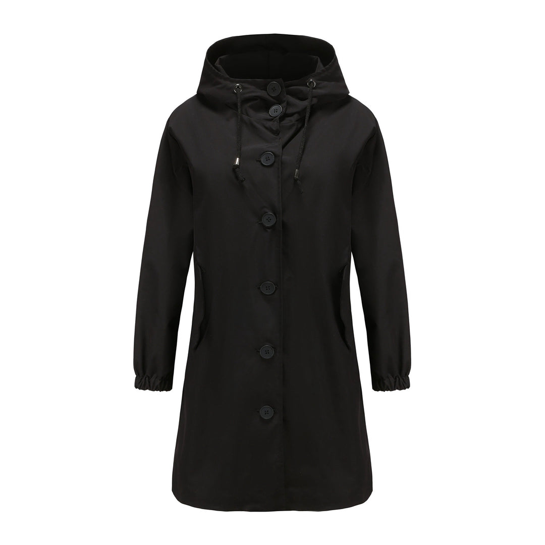 Damen modische Übergangsjacke mit verstellbarer Kapuze und praktischen Taschen R&B