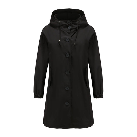 Damen modische Übergangsjacke mit verstellbarer Kapuze und praktischen Taschen R&B