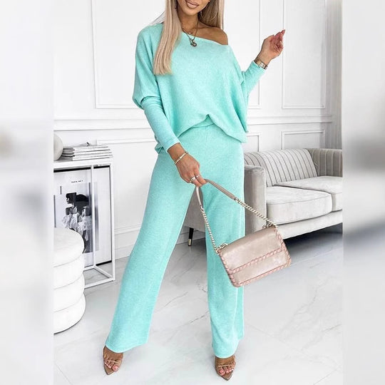Damen Lässiges Oberteil und weite Hose Set R&B