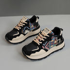 Damen Sportliche Sneakers mit farbenfrohem Ethno-Muster und rutschfester Sohle R&B