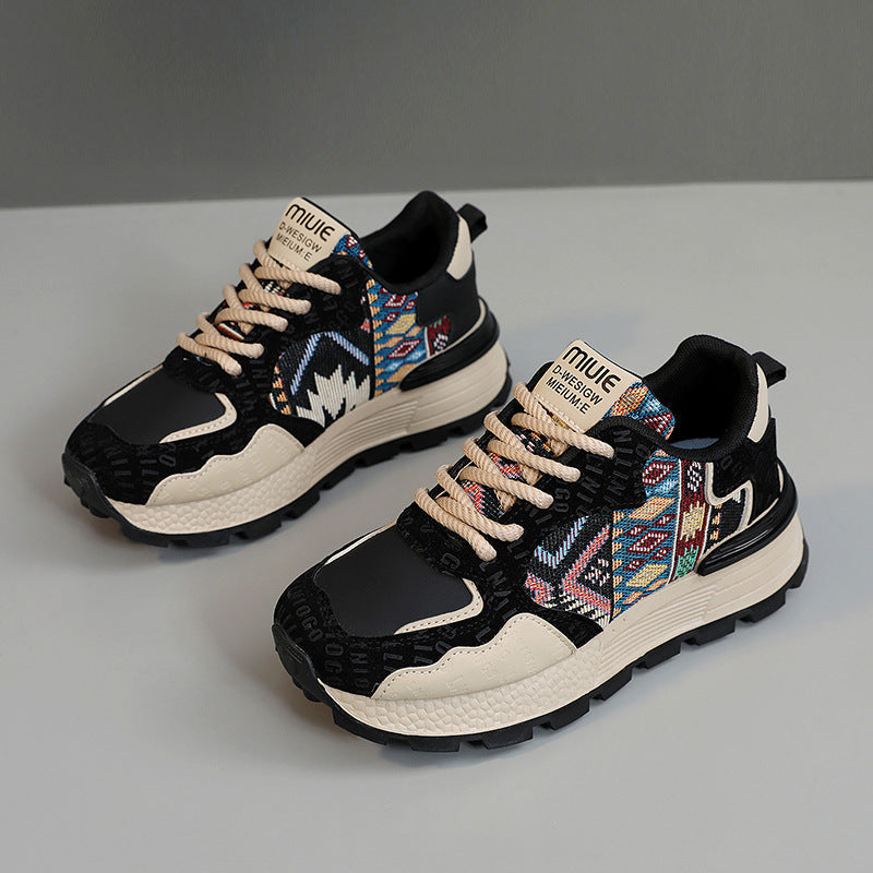 Damen Sportliche Sneakers mit farbenfrohem Ethno-Muster und rutschfester Sohle R&B