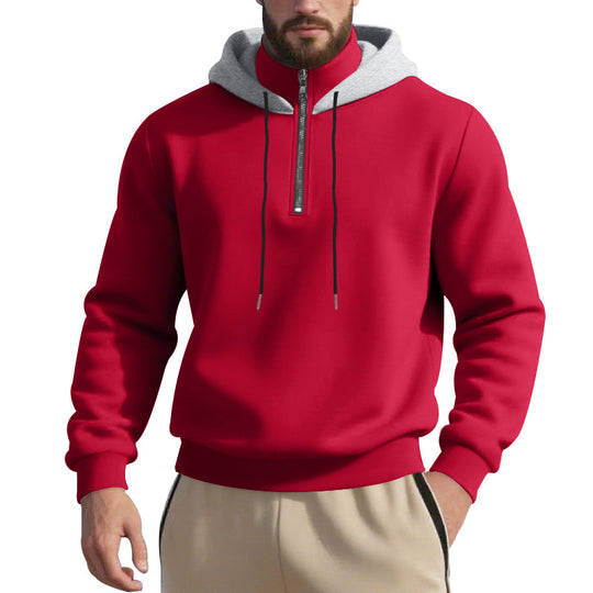 Herren Sweatshirt mit Reißverschluss und hohem Kragen R&B