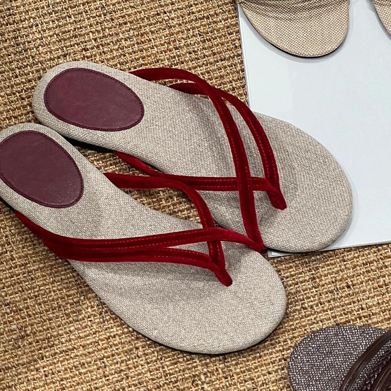 Damen Zehentrenner-Sandalen mit flexiblem Fußbett und elegantem Riemendesign R&B