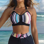 Damen Bikini-Set mit modischem High-Waist-Schnitt und verstellbaren Trägern R&B