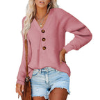 Damen Strickpullover mit Knopfdetails und lässigem Schnitt R&B