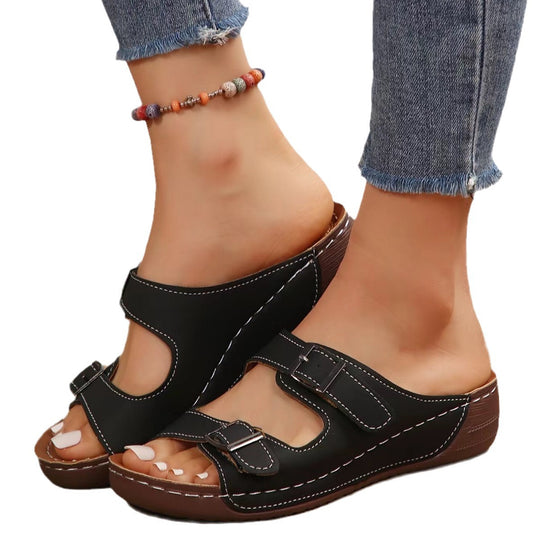 Damen Bequeme Clogs mit verstellbaren Doppelschnallen R&B