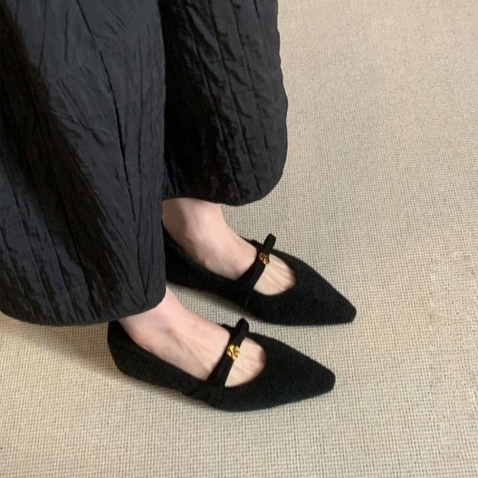 Damen spitze Ballerinas mit zierlichem Blumenakzent R&B
