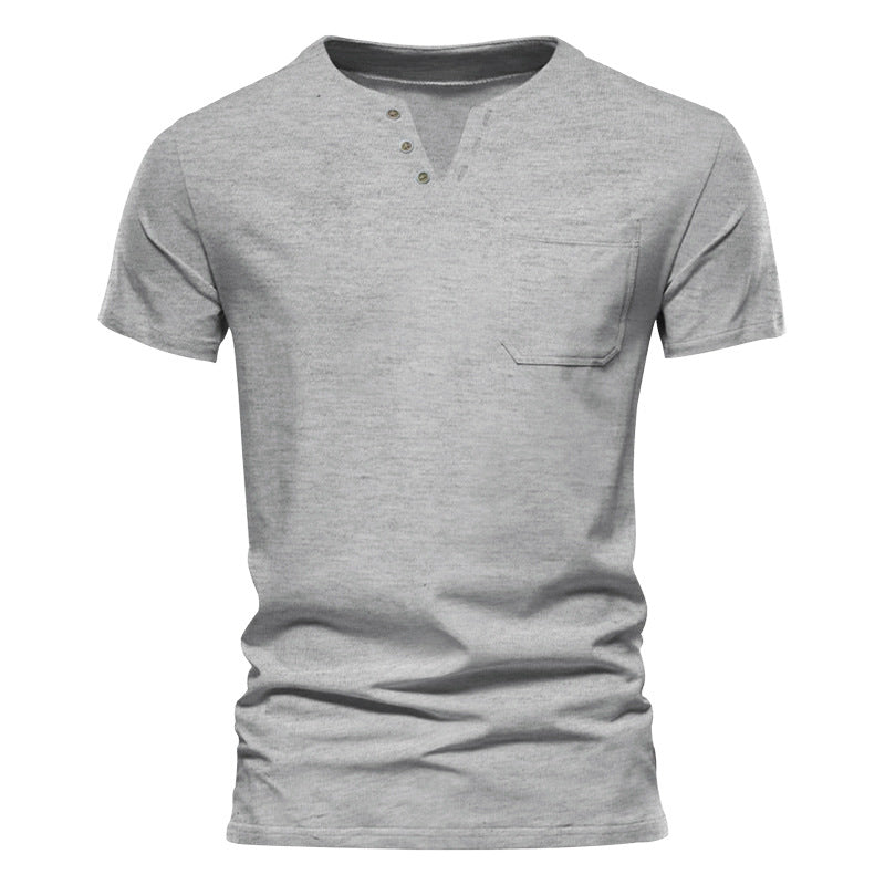 Herren Kurzarmshirt mit Knopfleiste und Brusttasche R&B
