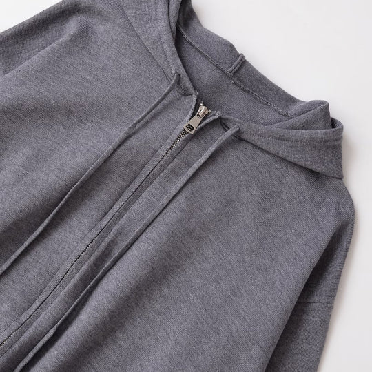 Damen lässige Kapuzenjacke mit Reißverschluss R&B