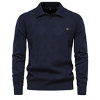 Herren Polo-Pullover mit strukturiertem Diamantmuster und klassischem Kragen