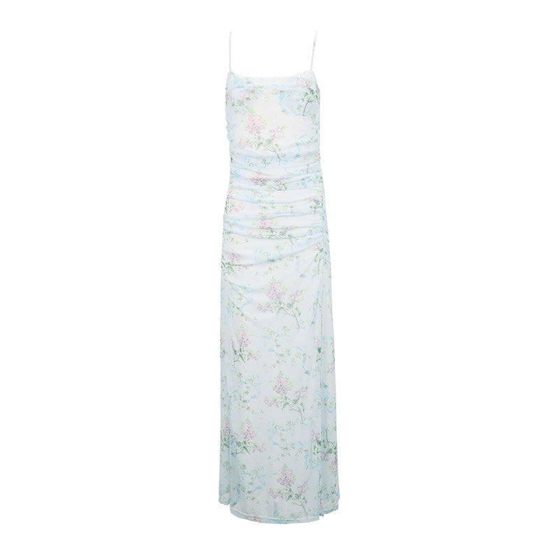 Damen Maxikleid im romantischen Floral-Design mit verstellbaren Trägern R&B