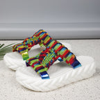 Damen Komfortable und stylische Sandalen mit breiten, geflochtenen Riemen R&B