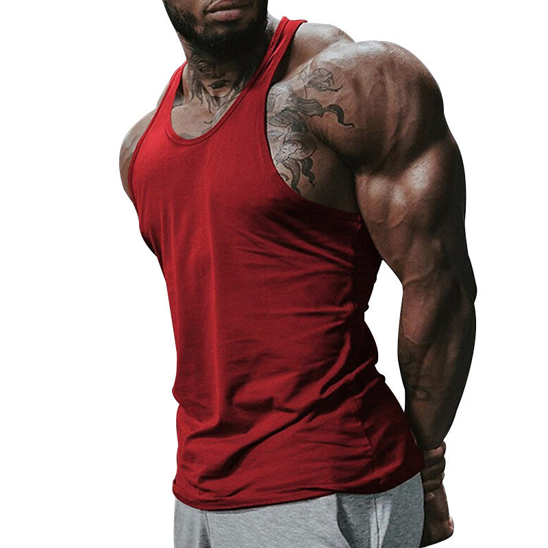Herren atmungsaktives Fitness Tanktop mit Racerback-Design und körperbetontem Schnitt R&B