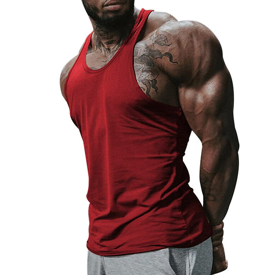 Herren atmungsaktives Fitness Tanktop mit Racerback-Design und körperbetontem Schnitt R&B