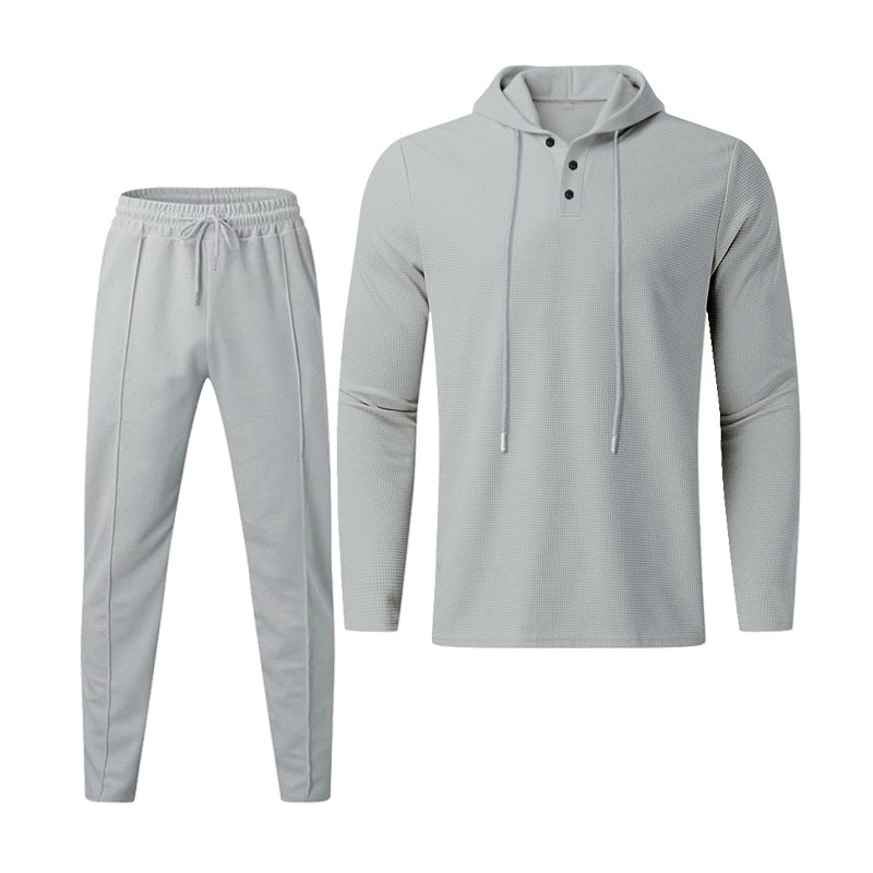 Herren sportives Hoodie und Jogginghose Set im strukturierten Design R&B