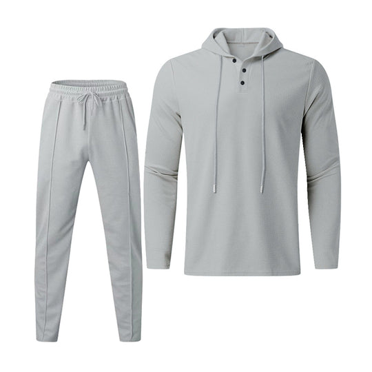 Herren sportives Hoodie und Jogginghose Set im strukturierten Design R&B
