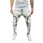Herren Sportliche Jogginghose mit stylischen Reißverschlüssen und körpernahem Schnitt R&B