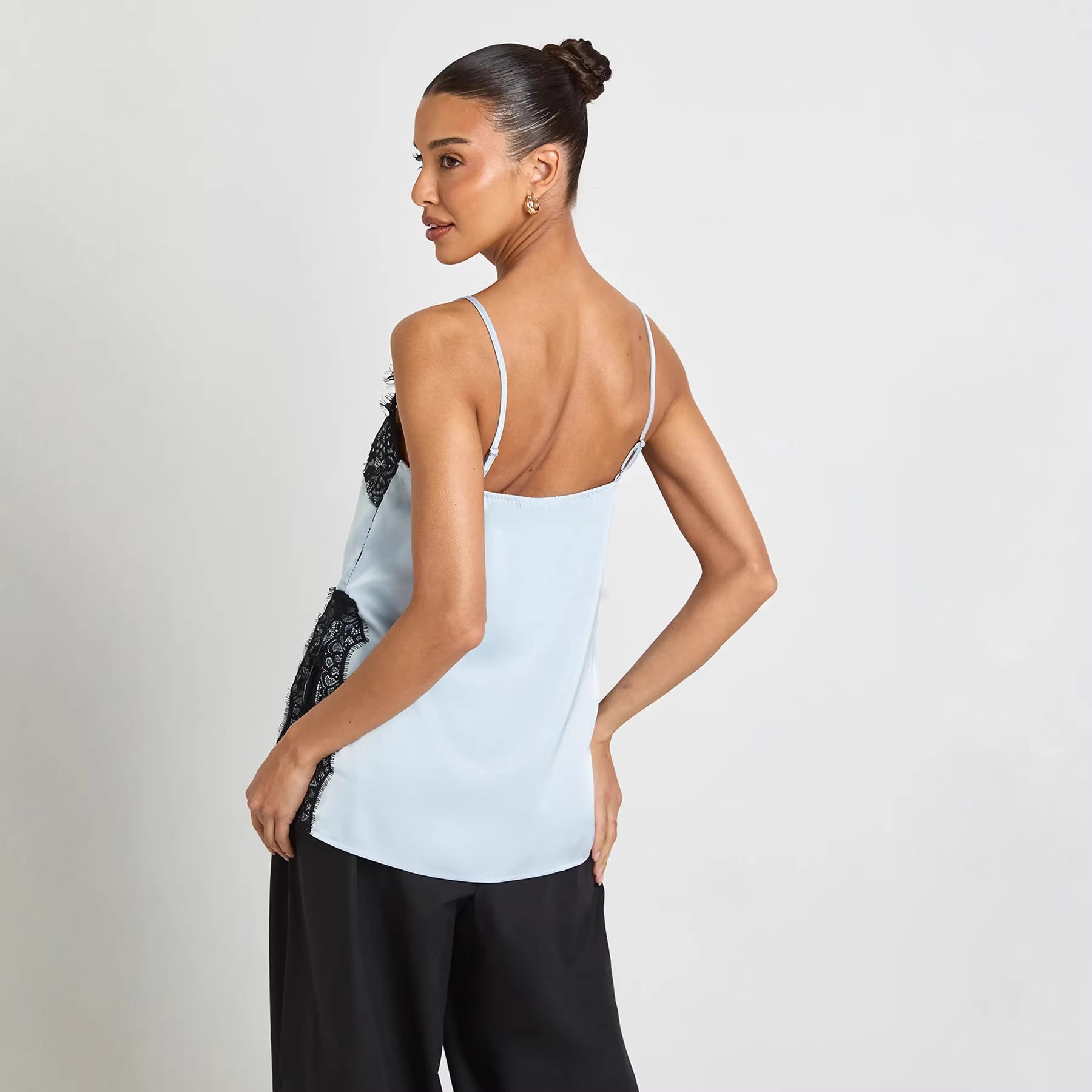 Damen Satin Cami mit Spitzenakzenten R&B