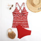 Damen Tankini mit Verstellbaren Trägern und Elegantem Streifenmuster R&B