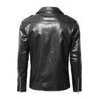Herren Motorradjacke aus Leder mit asymmetrischem Zip R&B