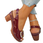 Damen Offene Hochhackige Sandalen mit dekorativem Schnallen-Detail R&B