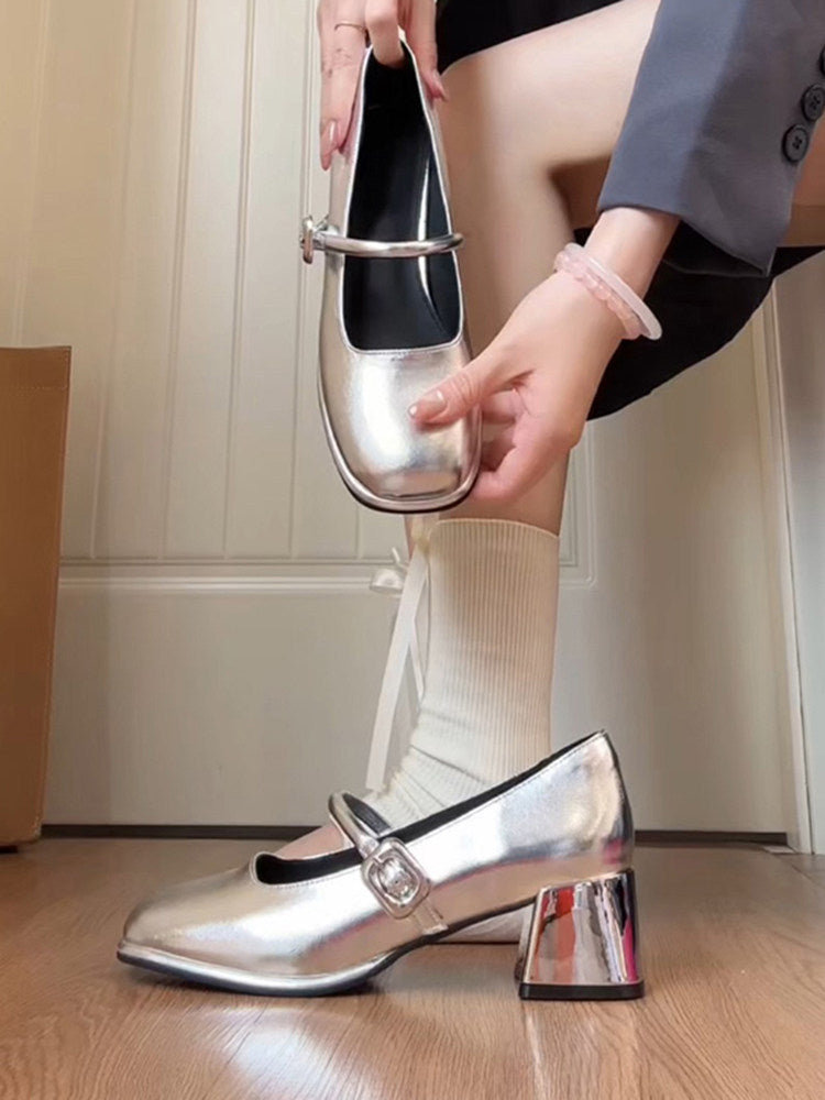 Damen elegante Schnür-Ballerinas mit glänzendem Riemchen R&B
