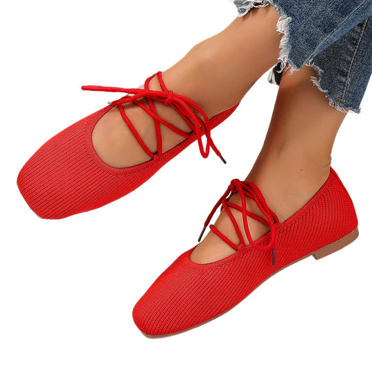 Damen elegante Schnürschuhe mit elastischem Obermaterial R&B