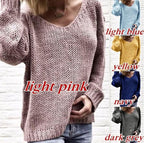 Damen Grober V-Pullover mit lässigem Schnitt und strukturiertem GewR&Be R&B