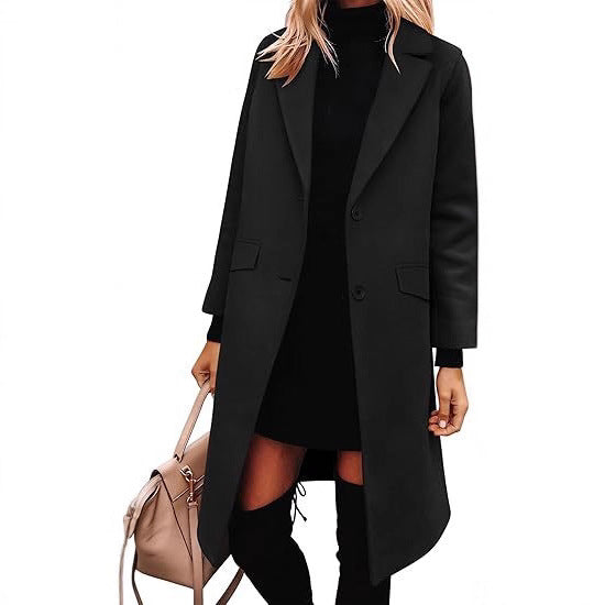 Damen Eleganter Woll-Trenchcoat mit klassischem Revers R&B